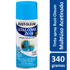 Rust-Oleum - Tinta Spray Ultra Cover 2X340G Multiuso com Grande Poder Cobertura Acetinado Azul Oasis