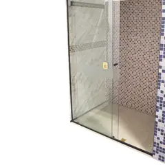 Speed Temper - Box Frontal Eleg Incolor Kit Preto 120x8x190cm