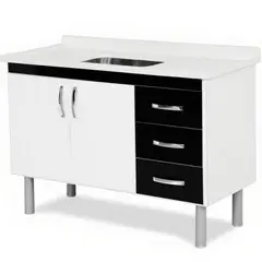 A. J. Rorato - Gabinete de Cozinha Tóquio 116,2cm Preto