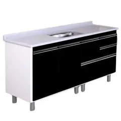 A. J. Rorato - Gabinete para Cozinha Coliseu 200cm Preto Rorato