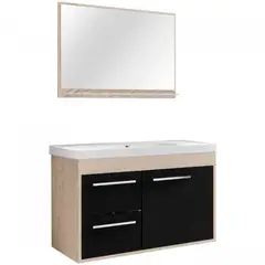 Cerocha - Gabinete para Banheiro com Cuba e Espelheira Casa 60cm Berlin Preto