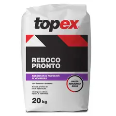 Topex - Reboco Pronto 20kg Cinza