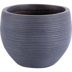 Just Home Collection - Vaso de Fibra Cinza Listrado P 29x22cm