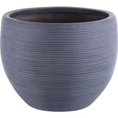 Just Home Collection - Vaso de Fibra Cinza Listrado G