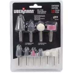 Ubermann - Kit Acessórios para Mini Retifica Pneumática 10 Unidades