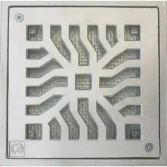 Costa Navarro - Conjunto Grelha/Porta Grelha Quadrada Reforçada Telada Alumínio Martelado Cromado Telado 25X25Cm