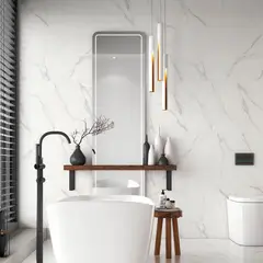 Savane - Piso Classic Marmo Caixa 2,53m² Retificado Branco e Marrom 53x53cm