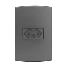 Alumbra - Conjunto Tomada 4X2 10A Halux Deluxe Grafite