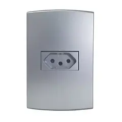Alumbra - Conjunto Tomada 4X2 10A Halux Deluxe Prata