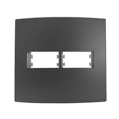 Alumbra - Placa Com Suporte Halux Deluxe Preto 4X4 2 Postos