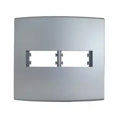 Alumbra - Placa Com Suporte Halux Deluxe Prata 4X4 2 Postos