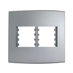 Alumbra - Placa Com Suporte Halux Deluxe Prata 4X4 4 Postos