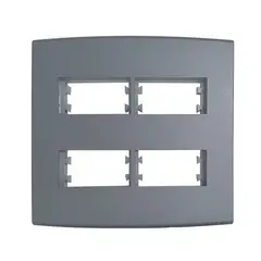 Alumbra - Placa Com Suporte Halux Deluxe Grafite 4X4 4 Postos