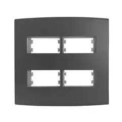 Alumbra - Placa Com Suporte Halux Deluxe Preto 4X4 4 Postos