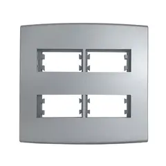 Alumbra - Placa Com Suporte Halux Deluxe Prata 4X4 4 Postos