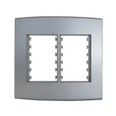Alumbra - Placa Com Suporte Halux Deluxe Prata 4X4 6 Postos