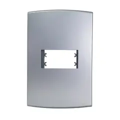Alumbra - Placa Com Suporte Halux Deluxe Prata 4X2 1 Posto