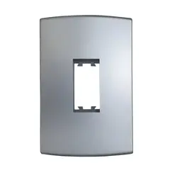 Alumbra - Placa Com Suporte Halux Deluxe Prata 4X2 1 Posto