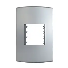 Alumbra - Placa Com Suporte Halux Deluxe Prata 4X2 2 Postos