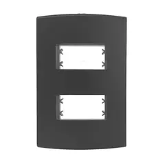 Alumbra - Placa Com Suporte Halux Deluxe Preto 4X2 2 Postos
