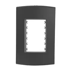 Alumbra - Placa Com Suporte Halux Deluxe Preto 4X2 3 Postos