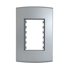 Alumbra - Placa Com Suporte Halux Deluxe Prata 4X2 3 Postos