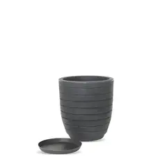 Vasart - Vaso Relevo 24x28cm Antique Preto