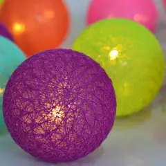 Just Home Collection - Guirlanda Solar 24 Tecido Bolas IP44