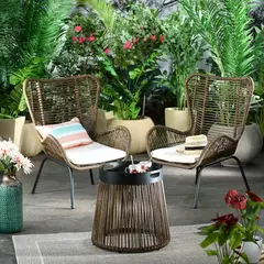 Just Home Collection - Conjunto Varanda Roques 3pcs Ratan Marrom