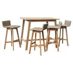 Just Home Collection - Conjunto Bar Cataluna com 5 Peças de Madeira