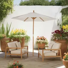 Just Home Collection - Ombrelone Central Madeira 2,5m Branco