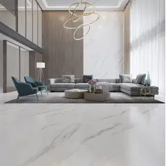 Biancogres - Piso Porcelanato Acetinado Retificado Branco Interno 90x90cm Calacata Altissimo Satin Caixa 2,4m²