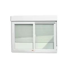 Brimak - Janela Integrada Veneziana PVC Branco 2 Folhas Móveis 120x200x11,5cm Itec
