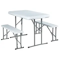Just Home Collection - Conjunto 1 Mesa com 2 Banquetas Dobrável