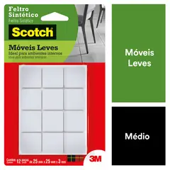3m - Feltro Branco Quadrado Médio