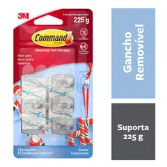3m - Mini Gancho Command Transparente