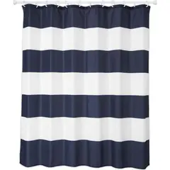 Just Home Collection - Cortina para Box Hexton 178X180cm Azul e Branco