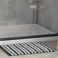 Just Home Collection - Tapete de Banheiro Algodão Cube Mix Cinza 40x60