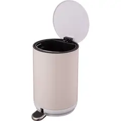 Just Home Collection - Lixeira 5l Metal Redonda com Pedal Bege