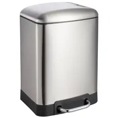 Just Home Collection - Lixeira 6l Metal Retangular com Pedal Cromada