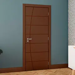 undefined - Folha de Porta Frisada Madeira Solida MDP Ipê Acabado 210x92x3,5cm Elegance