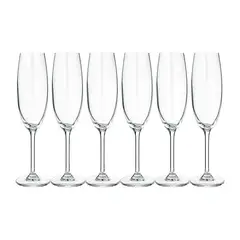 Rojemac - Jogo de Taças para Champagne de Cristal Ecológico Bohemia 6 peças 220ml