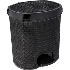 Nitronplast - Lixeira 6L Com Pedal Rattan Preta