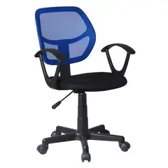 Just Home Collection - Cadeira de Escritorio tela Mesh Aazul e Preta