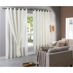 Branyl - Cortina 230x280cm Rustica com Forro Branco