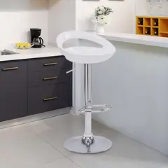 Just Home Collection - Banqueta Bar Meia Lua Branca