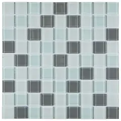 Glassmosaic - Pastilha de Vidro Mix08 Placa 29,2x29,2cm Preto e Branco