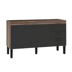 Cozimax - Gabinete Madeira Flamingo 1741Mm Tamarindo/Preto Montado (Pia 180)