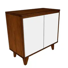 Mazzu - Gabinete Banheiro Anny 80 sem Cuba Ipe e Branco