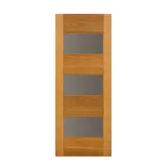 Mapaf - Folha de Porta Madeira Macica Tauari Natural 210x82x3,5cm Milão Wood Glass